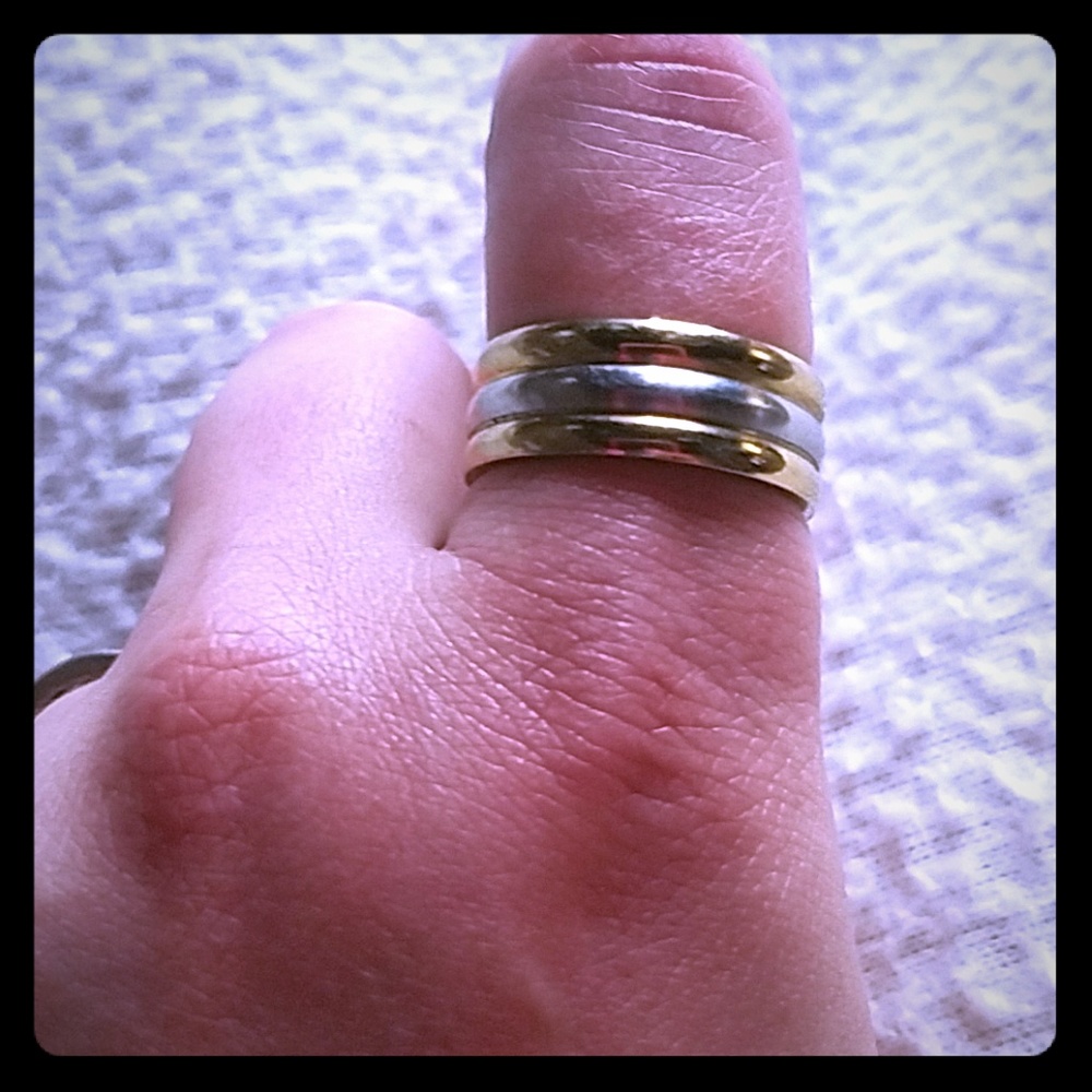 Siler/gold wedding band